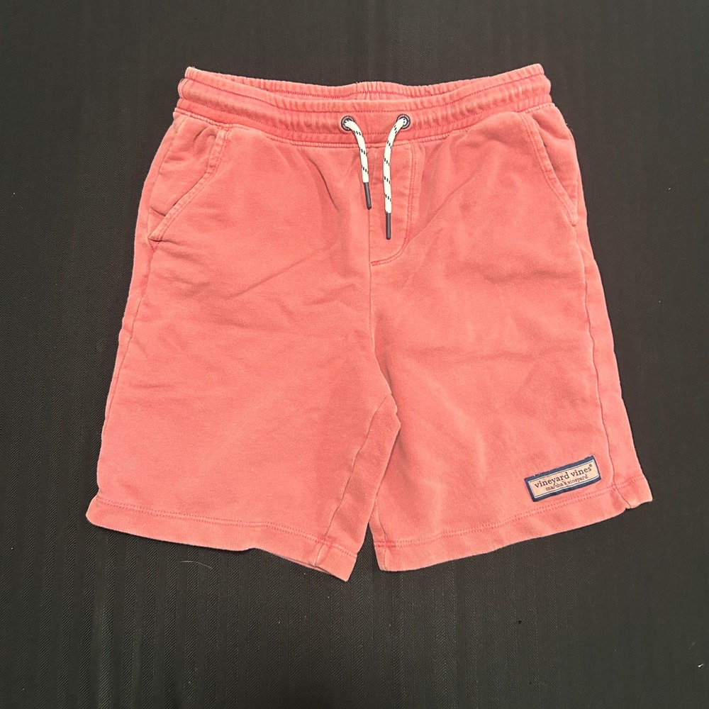 Vineyard Vines Boys Large Coral Pink French Terry Sweat Shorts Drawstring